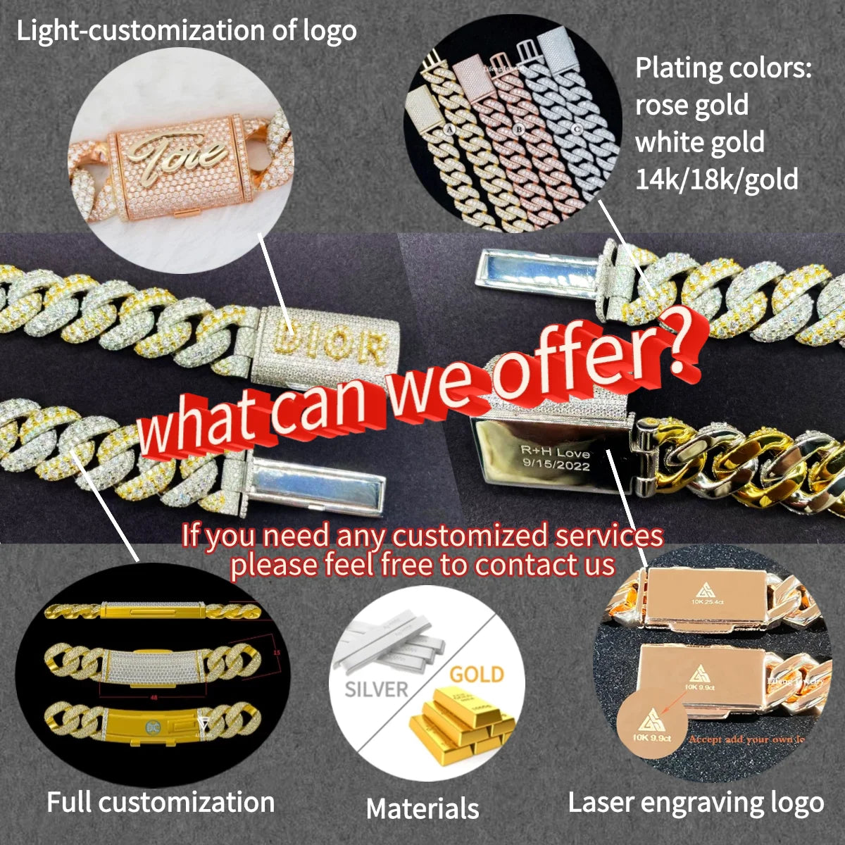 CADENA CUBANA ICED OUT PERSONALIZADA – MOISSANITA VVS S925