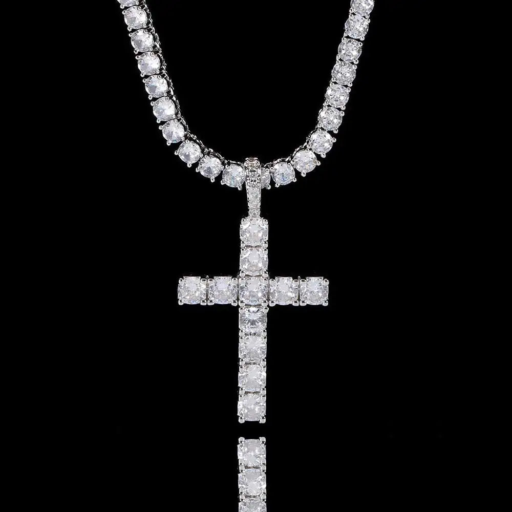COLGANTE CRUZ ICED OUT CON PIEDRAS – CADENAS ESTILO SOGA, VVS Y MÁS VARIANTES
