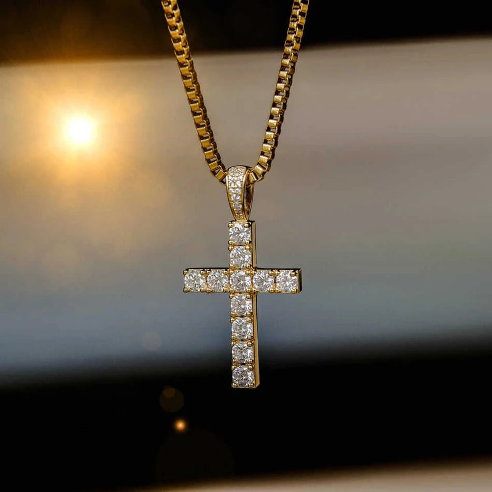 COLGANTE CRUZ ICED OUT CON PIEDRAS – CADENAS ESTILO SOGA, VVS Y MÁS VARIANTES
