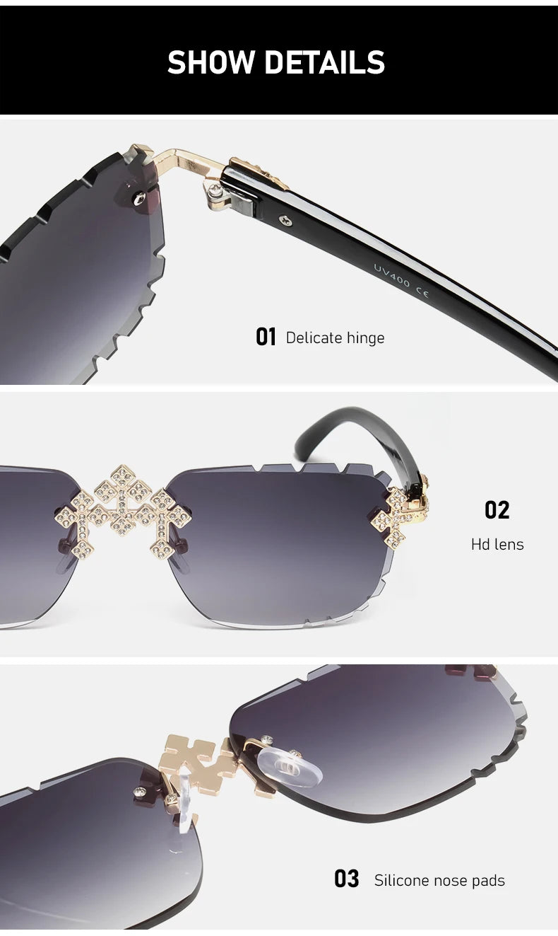 "GAFAS DE SOL CON PIEDRAS BRILLANTES", o "GAFAS CON DIAMANTES SIMULADOS"