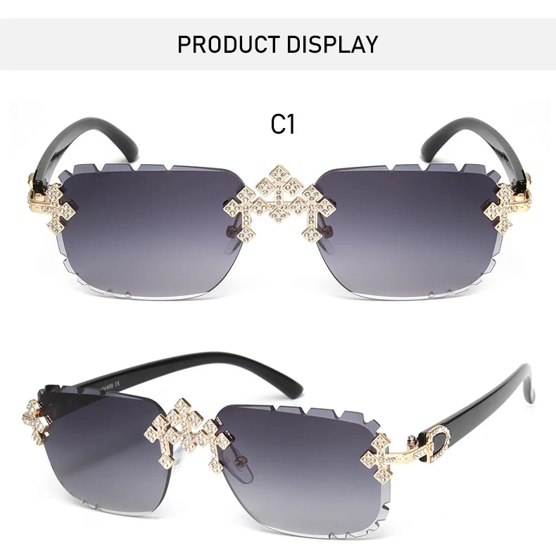 "GAFAS DE SOL CON PIEDRAS BRILLANTES", o "GAFAS CON DIAMANTES SIMULADOS"