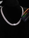 CADENA CUBANA ICED OUT 10 MM EN PLATA 925 CON MOISSANITA VVS