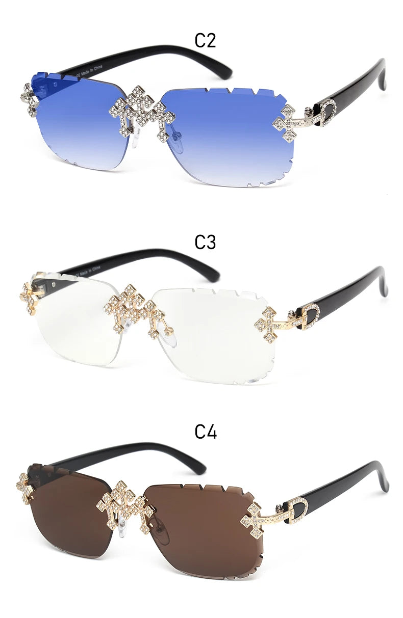 "GAFAS DE SOL CON PIEDRAS BRILLANTES", o "GAFAS CON DIAMANTES SIMULADOS"