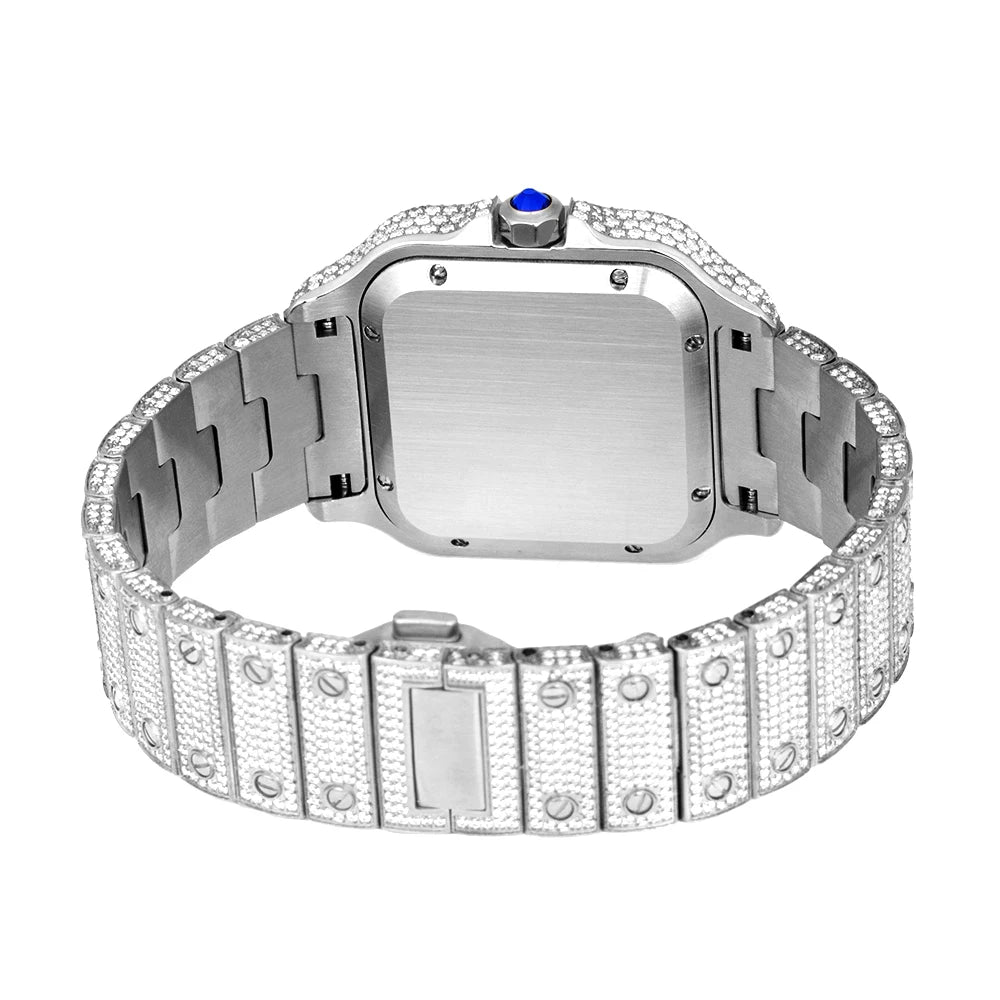    Reloj SEAKOSS de 40 mm con Diamantes de Moissanita, Reloj de Pulsera Mecánico Automático, Estilo Hip Hop, Joyería de Lujo
