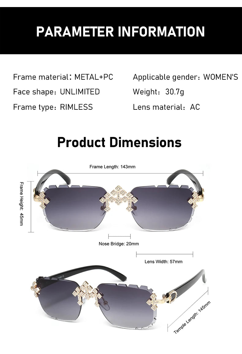 "GAFAS DE SOL CON PIEDRAS BRILLANTES", o "GAFAS CON DIAMANTES SIMULADOS"